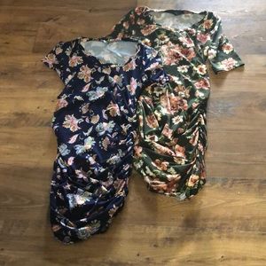 Bundle of 2 Large Floral Maternity Dresses